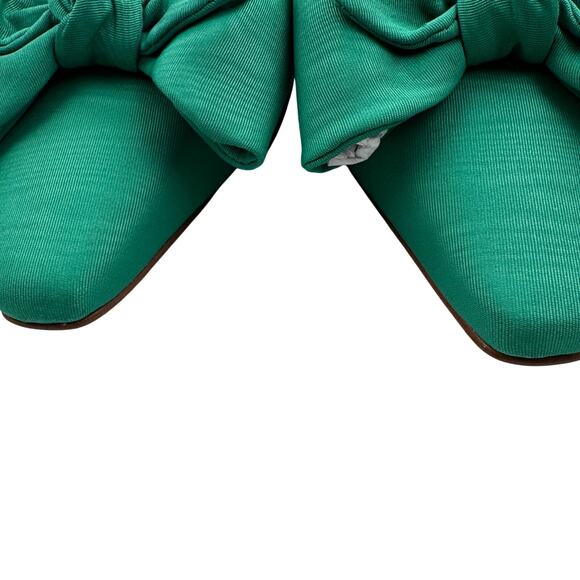 J. Crew Snip Toe Bow Kelly Green Formal Dressy Classy Mules Women's Size 8.5 - Picture 4 of 11